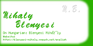 mihaly blenyesi business card